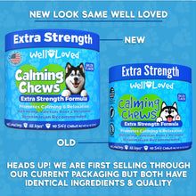 Load image into Gallery viewer, Well Loved Calming Chews for Dogs - Dog Calm Treats, Made in USA, Vet Recommended, Behavior Support with Melatonin & Hemp, Stress, Separation, Fireworks, Travel, Extra Strength