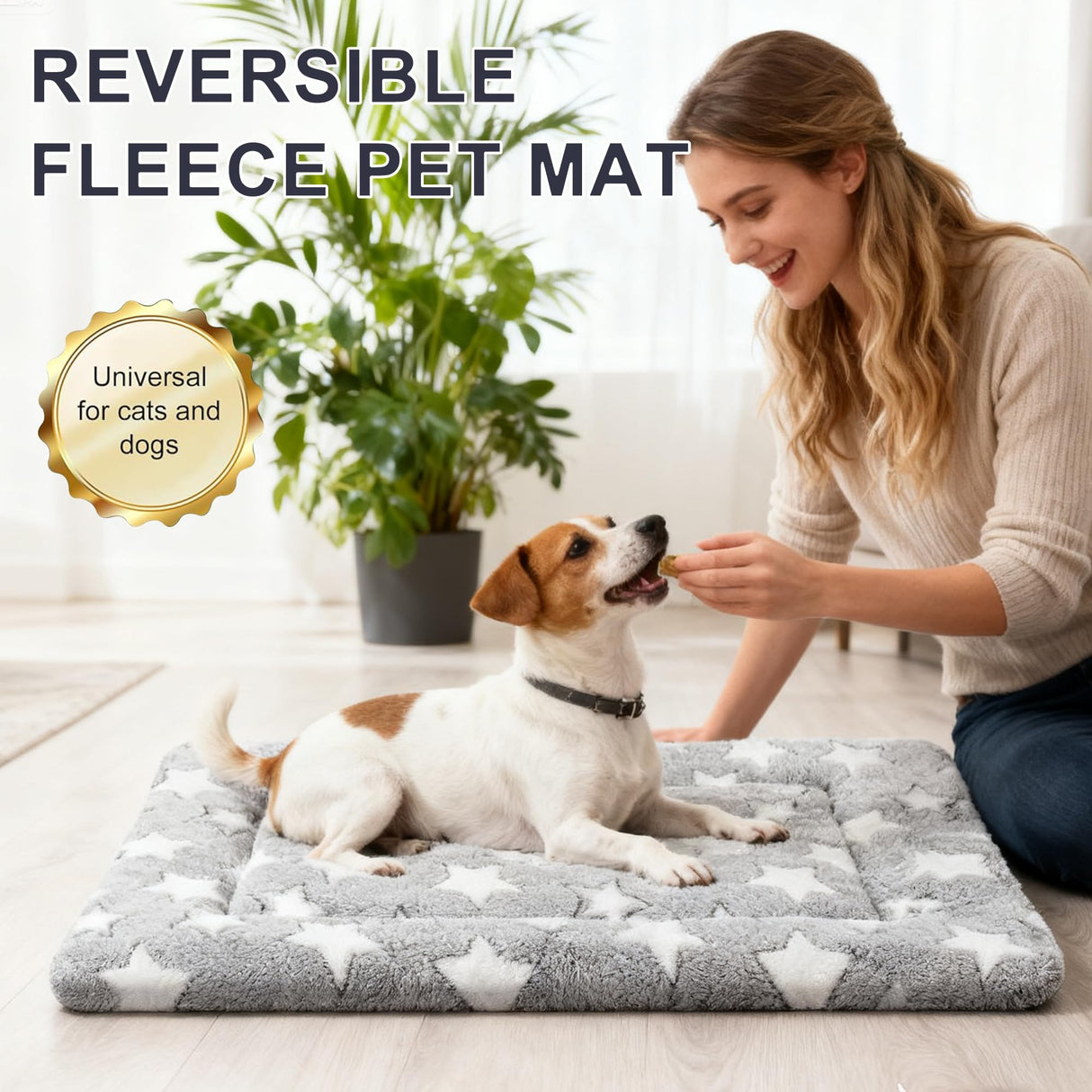 pobopobo Dog Bed Mat, Reversible Crate Pads for Small/Medium/Large Dogs & Cats Sleeping, Portable & Soft, Dog Beds Crate Pad M(30"*20"*1.5")