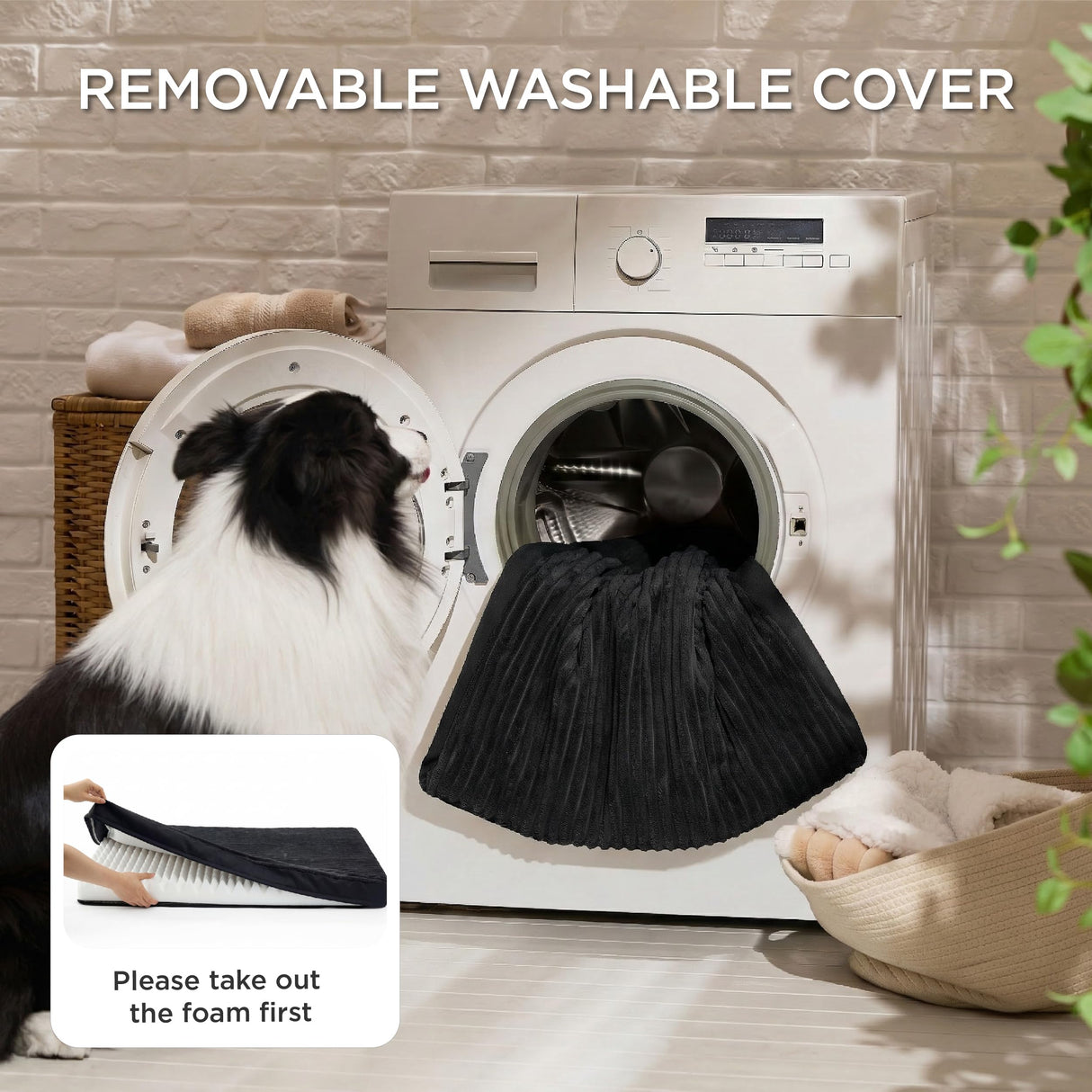 Bedsure ComfyFleece XL Dog Bed for Crate - Extra Large Orthopedic Pet Beds with Removable Washable Cover, NOT Waterproof Egg Crate Foam Mat for Pets Up to 80 lbs, 41"x27"x3.3", Not for Chewers