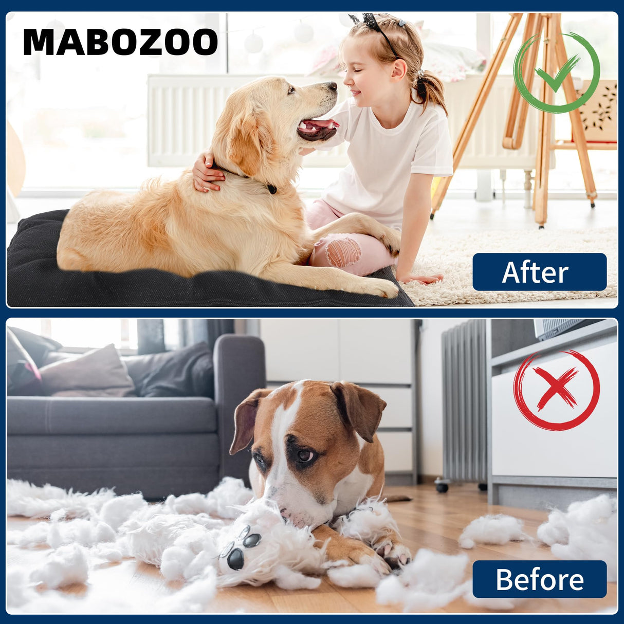 MABOZOO Chew Proof Indestructible Dog Beds for Aggressive Chewers,Durable Dog Crate Pad,Washable Tough Pet Mats for Kennel,Black,M 18x29 in