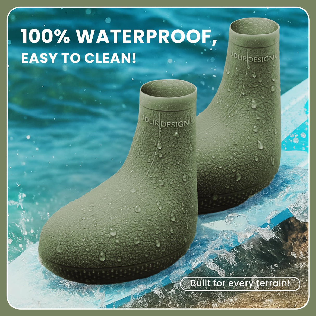 Dog Boots for Hot Pavement & Cold Weather – Ultra-Elastic Silicone, Easy On/Off Dog Shoes for Protects Paws & Prevents Licking, High Grip Non-Slip Dog Booties for Beach & Snow (Green, Small)
