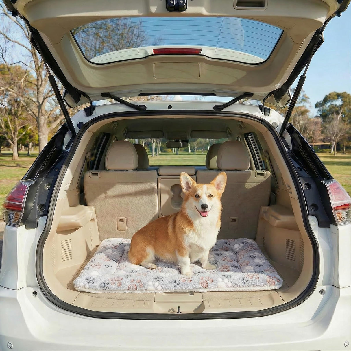 Reversible Dog Bed Mat - 35" x 27"Soft Dual-Sided Plush Pet Pad for Medium Small Dogs and Cat, Fully Washable Fleece Sleeping Mat, Warm Cushion for Crates, Kennels & Floors