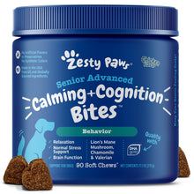Load image into Gallery viewer, Zesty Paws Senior Advanced Calming & Cognition Soft Chews for Dogs - Supplements for Dog Brain Health & Nervous System Support + Calming & Relaxation -with Ashwagandha, DHA & Melatonin