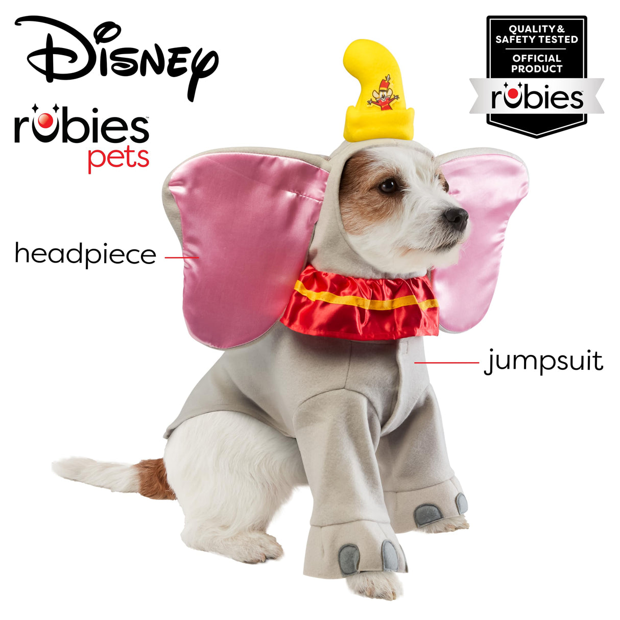 Disney: Dumbo Costume for For Dogs or Cats by Rubies, XL