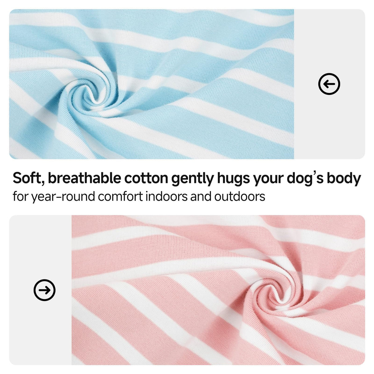 QBLEEV 2 Pack Dog Shirt, Soft Cotton Dog T Shirt for Small Medium Large Dogs, Sleeveless Stretchy Tee Vest for Summer, Breathable Lightweight Pet Tank Top Tshirts for Indoor Play, Outdoor Walks