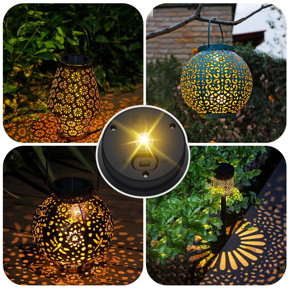 4 Pack Solar Light Replacement Top, Replacement Solar Light Parts for Lantern (Top 3.23 Inch, Bottom 2.83 Inch), Waterproof LED Replacement for Outdoor Garden, Pathway, Yard Lights & Decor