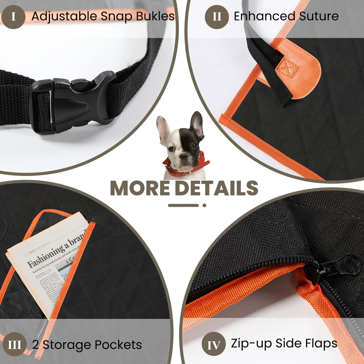 NESTROAD SUV Cargo Liner for Dogs, Waterproof Dog Cargo Cover for SUVs,Sedans,Vans,Nonslip Dog Seat Cover with Bumper Flap Protector,Universal Fit,Black,Standard