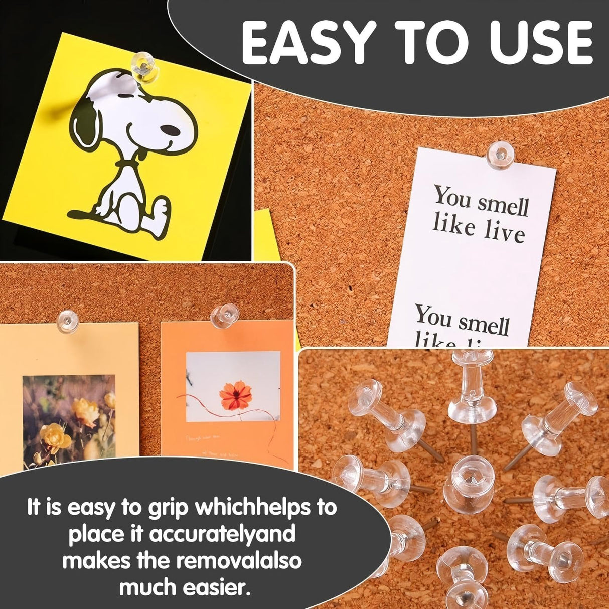 120-Pack Push Pins for Bulletin Board, Thumb Tacks with Clear Plastic Tip and Steel Tip, Portable and Durable Wall Tacks Suitable for Cork Board, Office and Daily Life