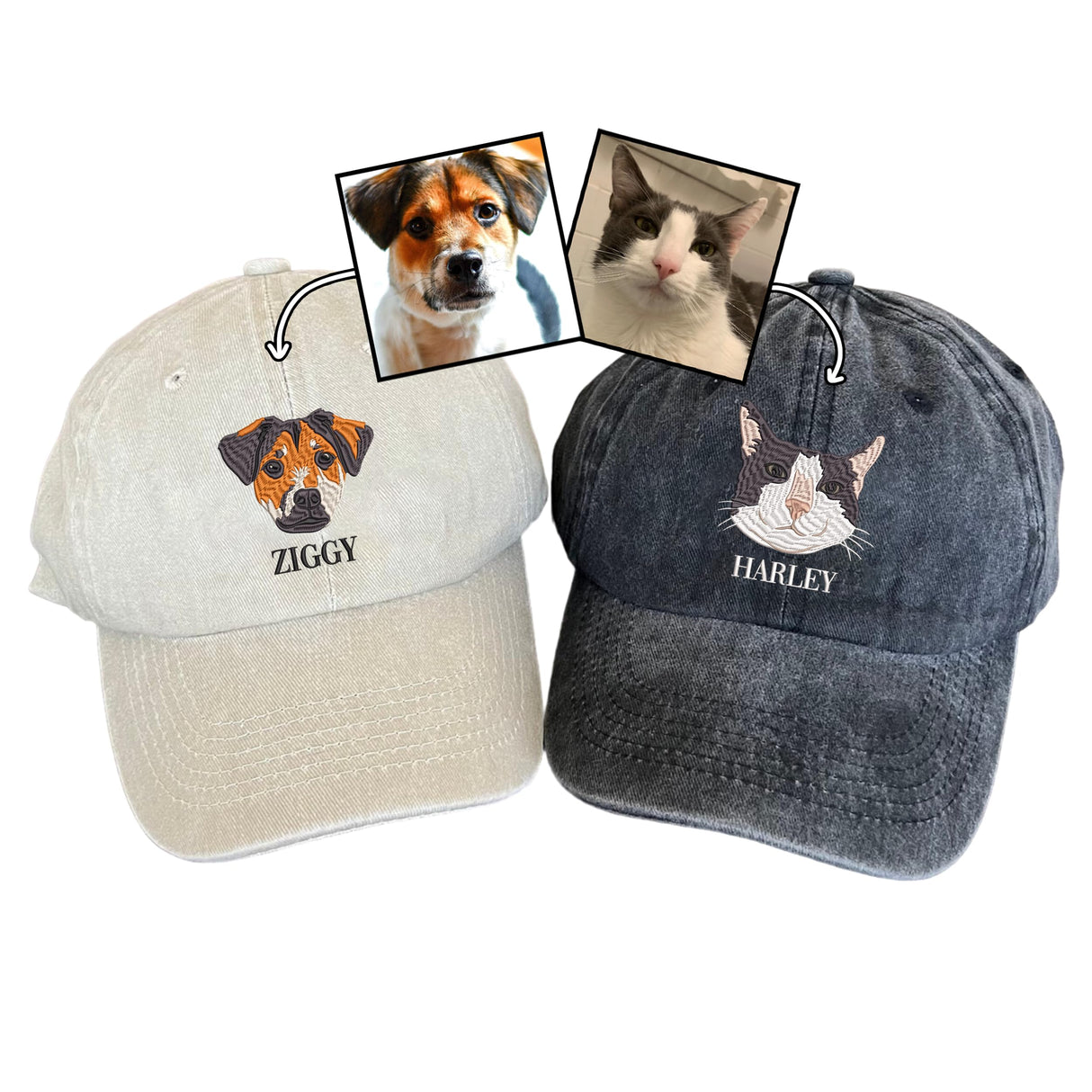 Giantbighands Custom Embroidered Pet Hat with Photo, Gifts Christmas for Men, Women, Fathers Day Cap, Gifts for Dog Lovers, Personalized Dad Hats, Custom Pet Cap, Dog Baseball Hats, Cat Mom Hat