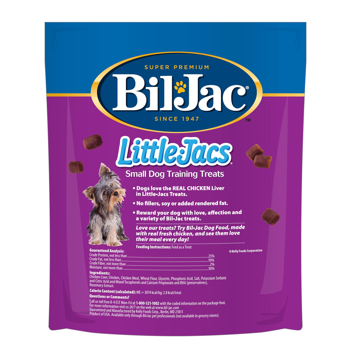 Bil-Jac Little Jacs Small Dog Training Treats, Chicken Flavor, Made with Chicken Liver, 16oz (2-Pack)