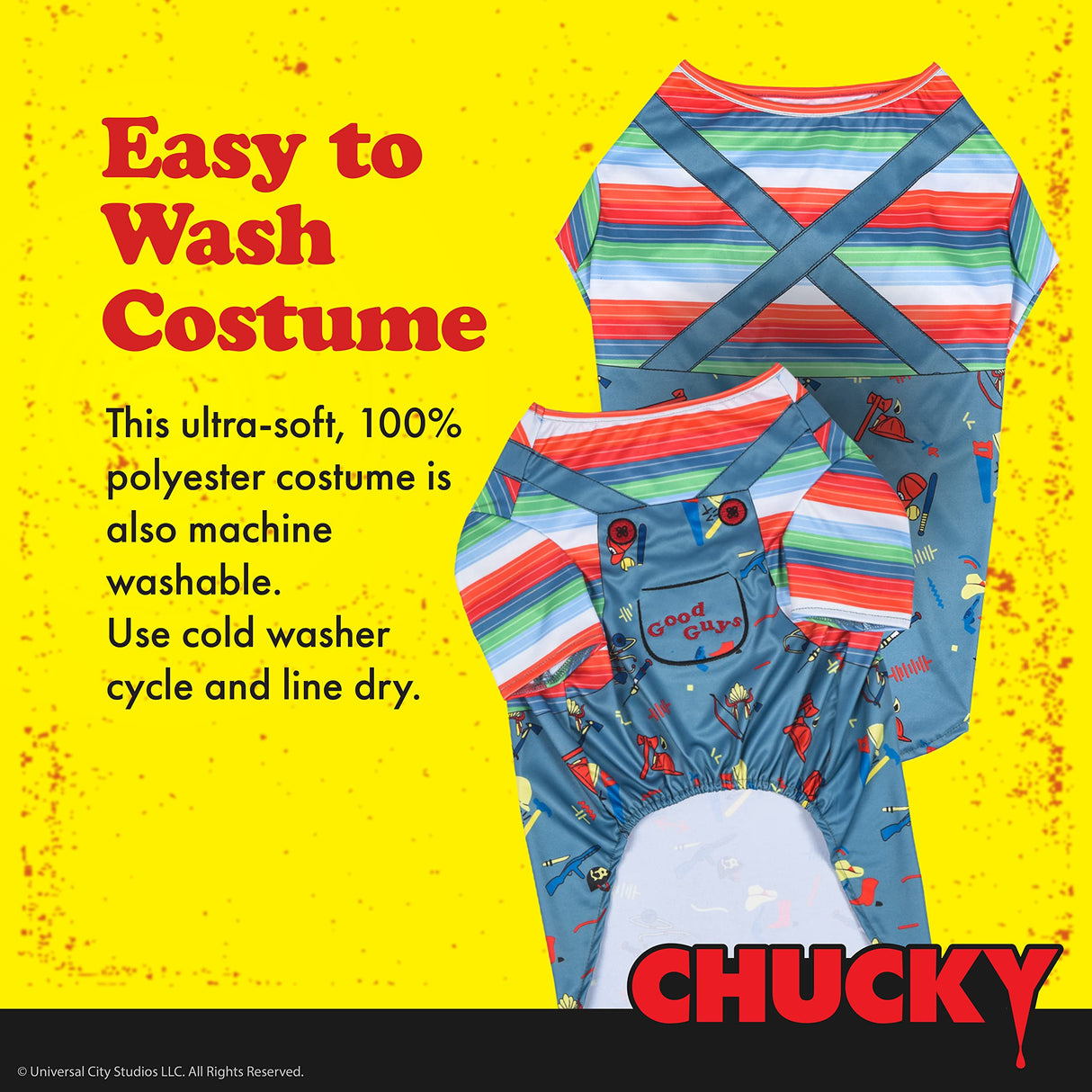 Universal Chucky Halloween Dog Costume - Scary Horror Movie Costumes for Dogs - Officially Licensed, Size Extra Extra Large