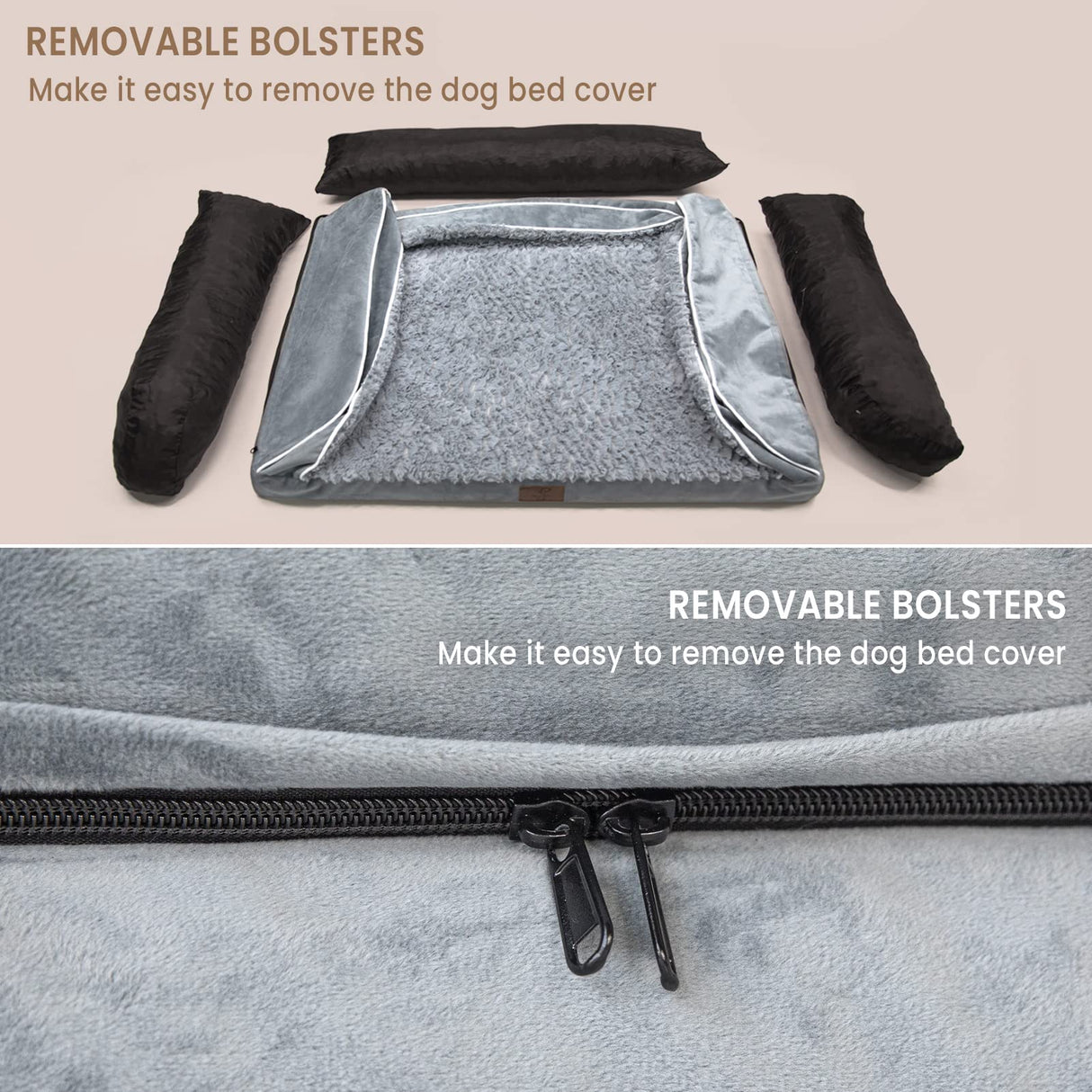 Yiruka Orthopedic Dog Beds for Extra Large Dogs, Waterproof XXL Pet Bed with Sides, Non-Slip Bottom and Egg-Crate Foam Big Dog Sofa Bed with Washable Removable Cover, Dark Green