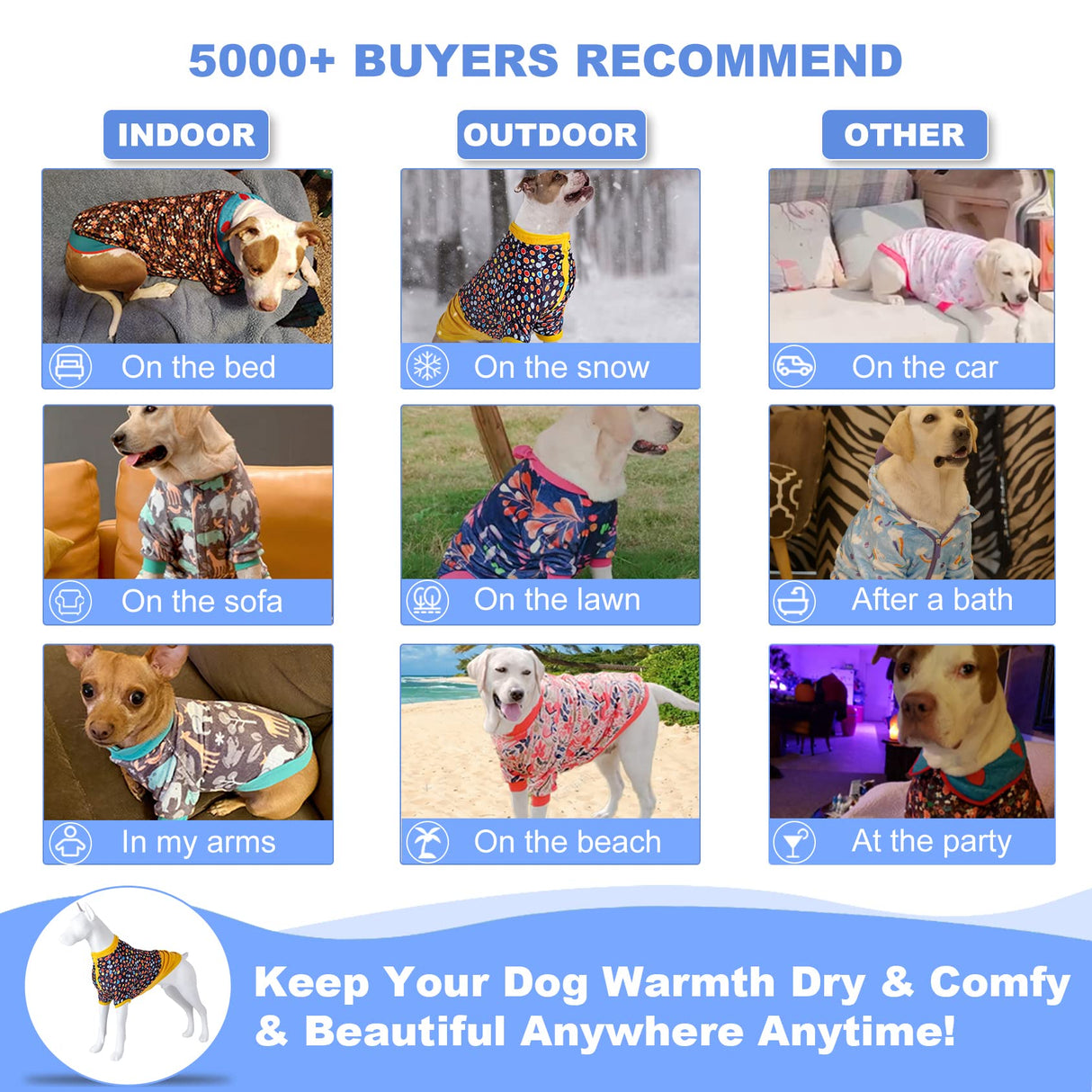 LovinPet Dog Sweater, Warm Flannel Onesie for Large Dogs, Winter Clothes with Front Sleeves and Snap Buttons, Cozy Pajamas for Sleep and Lounging, Glow in The Dark Dot Dot Black Prints, XXL
