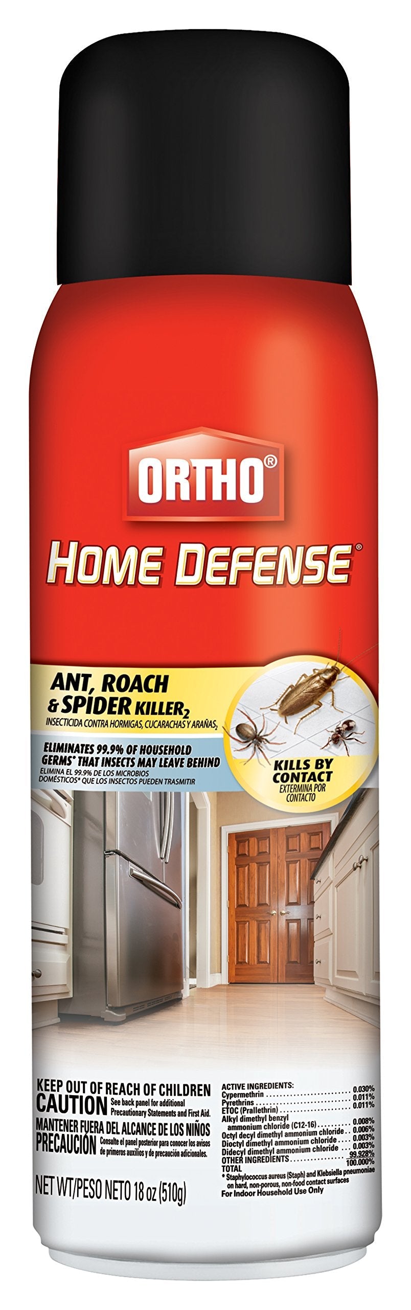 ORTHO Home Defense Ant Roach & Spider Killer 18 Oz.Aerosol Spray Killer (2 Pack)