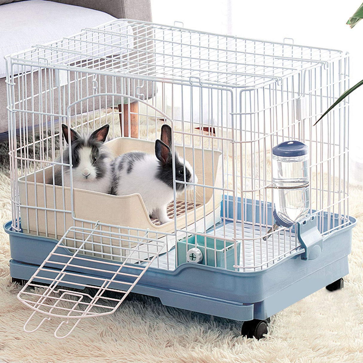 BWOGUE Large Rabbit Litter Box Toilet,Potty Trainer Corner Bedding with Drawer Larger Pet Pan for Adult Guinea Pigs, Rabbits, Hamster, Chinchilla, Ferret, Galesaur, Small Animals(White)