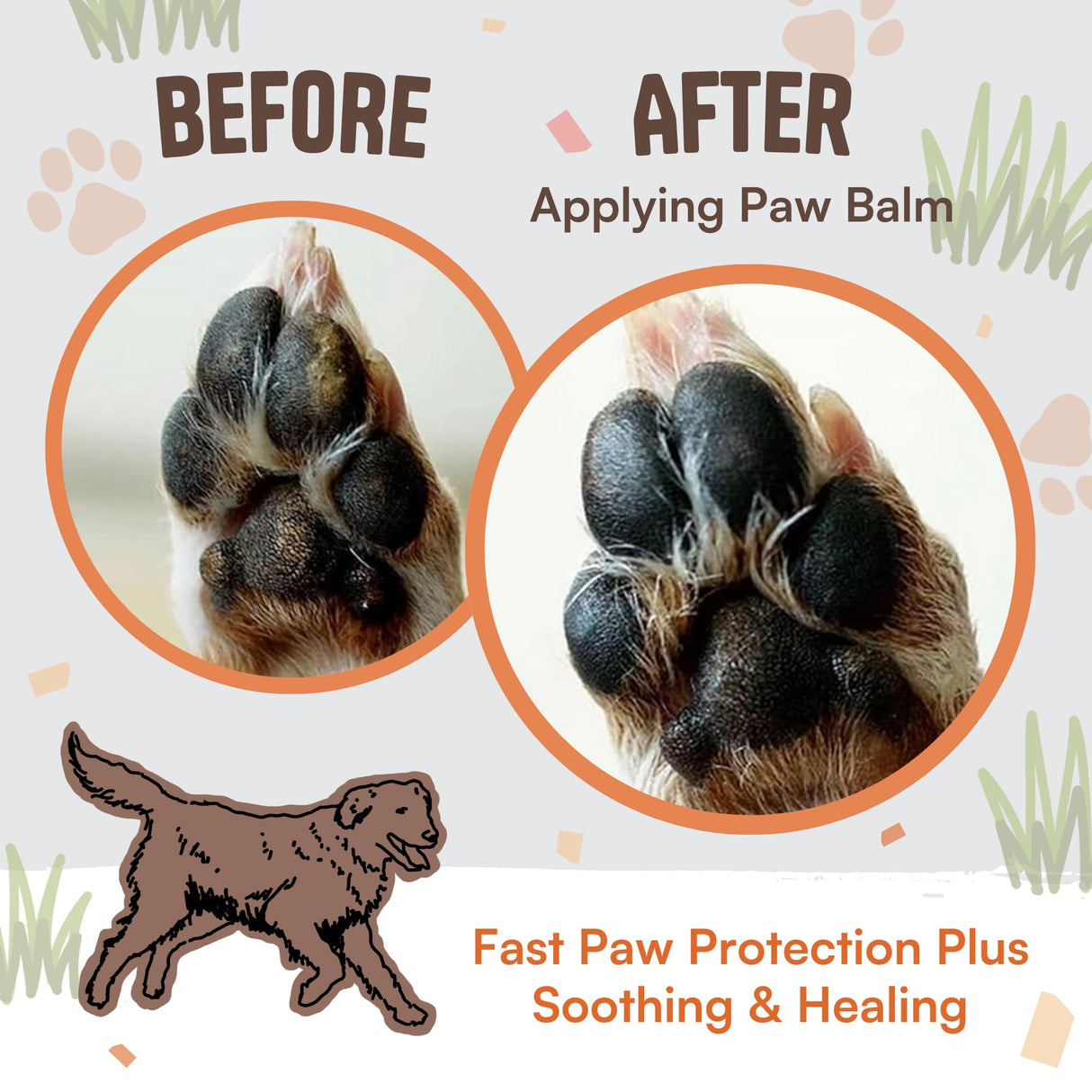 Dog Paw Pad Balm, Lick Safe 2.1 oz | Nose and Paw Balm for Dogs | Organic Dog Paw Protector with Wheatgrass | Soothing Dog Moisturizer for Dry Skin | Dog and Cat Paw Balm for Healing Cracked Skin