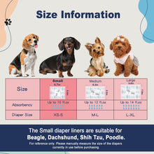 Load image into Gallery viewer, OOMICAT Dog Diapers Liners, 150 Ct, Super Absorbent Booster Pads for Male Dog Wraps and Female Dog Diapers, Lnnovative Hook-and-Loop Tape Design, Super-fit & No Shifting, Small Dog Diaper Pads