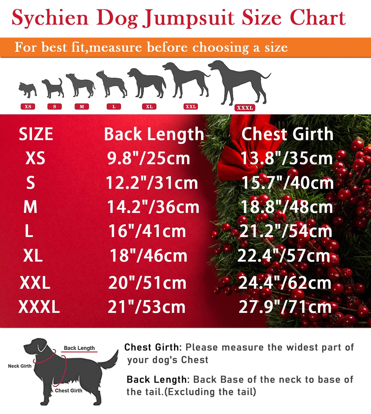 Sychien Dog Christmas Pajamas Small,Red and White Striped Pjs for Boy Girl Dogs,Thermal Warm Cotton Holiday Jumpsuit for Big Dog,XS