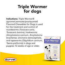Load image into Gallery viewer, DURVET 12-Pack Triple Wormer Tablets for Puppies and Small Dogs