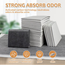 Load image into Gallery viewer, HIDOGGYLD Charcoal Dog Pee Pads Extra Large 28" x 34", Puppy Pee Pads 30 Count, Potty Pads for Dogs with Adhesive Tape for Odor-Control & Leakproof, Disposable Pet Pads for Puppies, Dogs & Cats