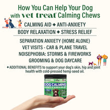 Load image into Gallery viewer, Hemp Calming Chews for Dogs Anxiety -120 Hemp Dog Calming Chews - Anxiety Relief Treats with Melatonin - Advanced Pet Stress Relief, Separation Aid, Barking, Thunder, Fireworks, Travel - Made in USA