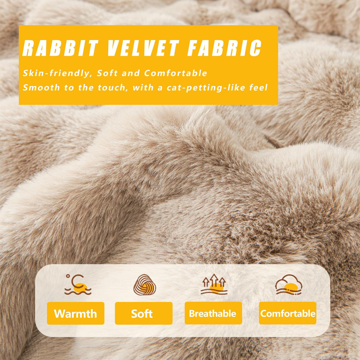 Calming Dog Bed for Couch, 29.5 x 29.5 inch, Non-Slip Rabbit-Velvet Dog Sofa Mat for Furniture Protector, Perfect for Small, Medium Dogs and Cats (Black)