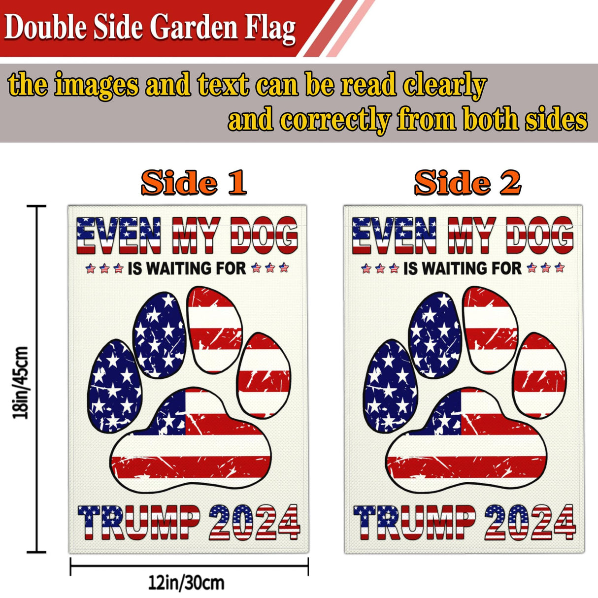 Kmxzint Trump 2024 Garden Flag Take America Back Garden Flag Patriotic American Garden Flags for Outside 12x18 Double Sided Trump Vance 2024 Yard Sign Flag President Election Garden Flag