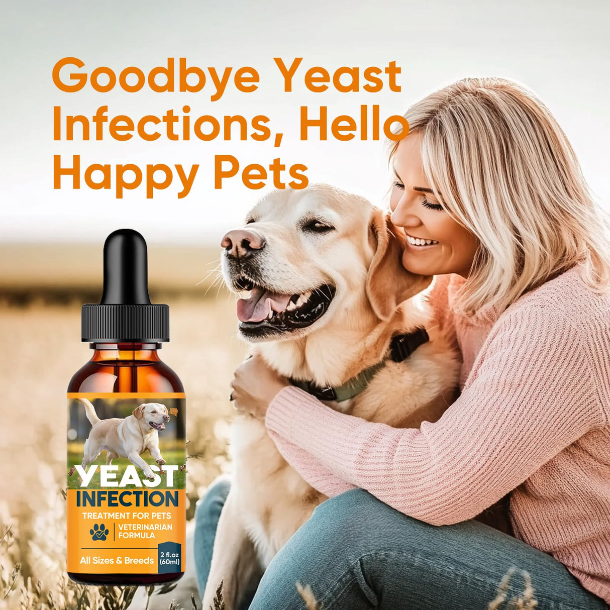 Yeast Infection Treatment for Dogs, Dog Yeast Infection Treatment Providing Itch Relief & Smelly Ears & Paw Licking, Natural Dog Ear Yeast Infection Treatment 2 Fl Oz