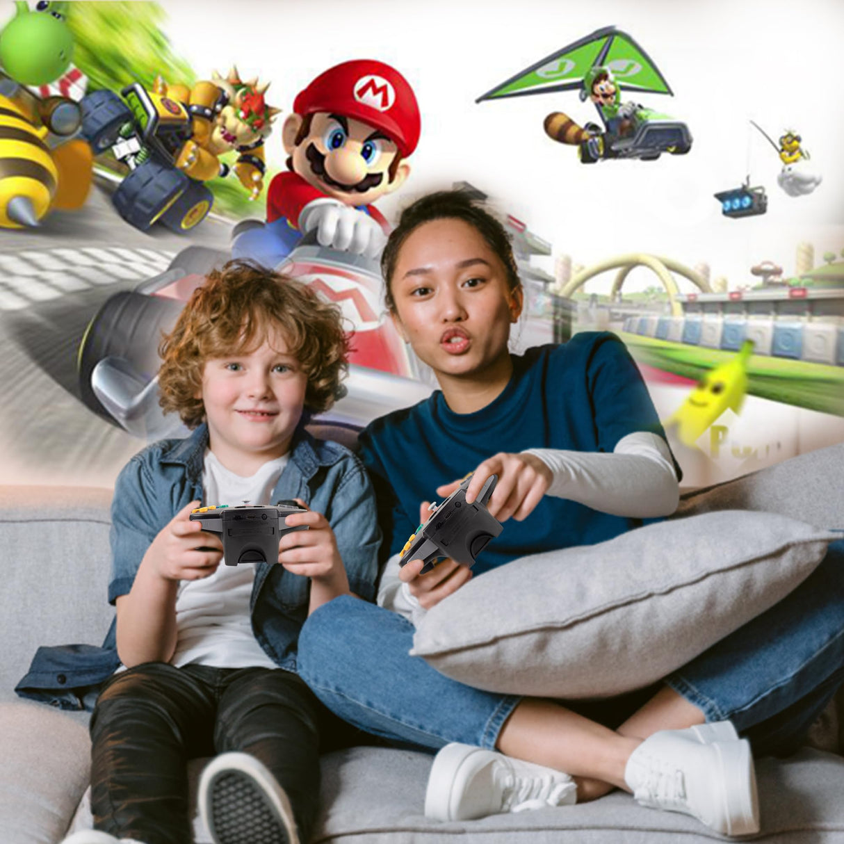 Wireless N64 Controller, 2.4GHZ Retro Wireless Remote Joystick Rechargeable Game Pad Controller Compatible with N64 System Video Console (Black)