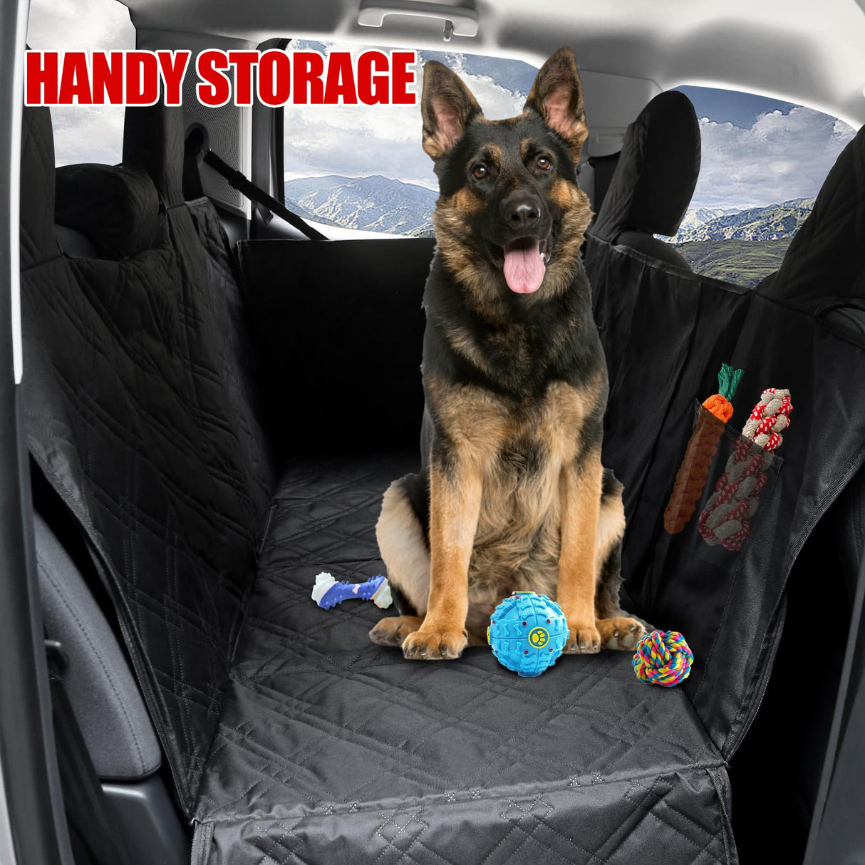Mabett Dog Seat Covers for Ford Maverick 2025 2024 2023 2022 Accessories, Back Seat Hammock Extender for Pets Include Door Sides and Headrests Protection-Hard Bottom Support 600D Oxford Cloth