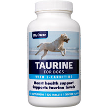 Load image into Gallery viewer, Taurine Supplement for Dogs Meets RDA of 500 mg per 25lbs Weight Unlike Most Alternatives, 120ct, Helps Maintain Dog Heart Health, Normal Function of The Cardiac Muscle & Normal Blood Flow