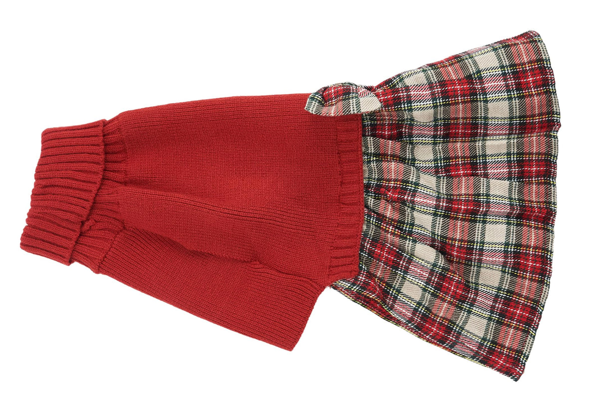 Lanyarco Burgundy Red Dog Dress for Large Dogs Girl, Winter Warm Female Pet Clothes Outfits, Dog Sweater Dress for Dogs Red, X-Large (XL) Size