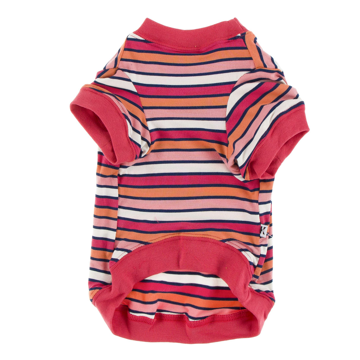 KicKee Pets Print Dog Tee (S, Botany Red Ginger Stripe)