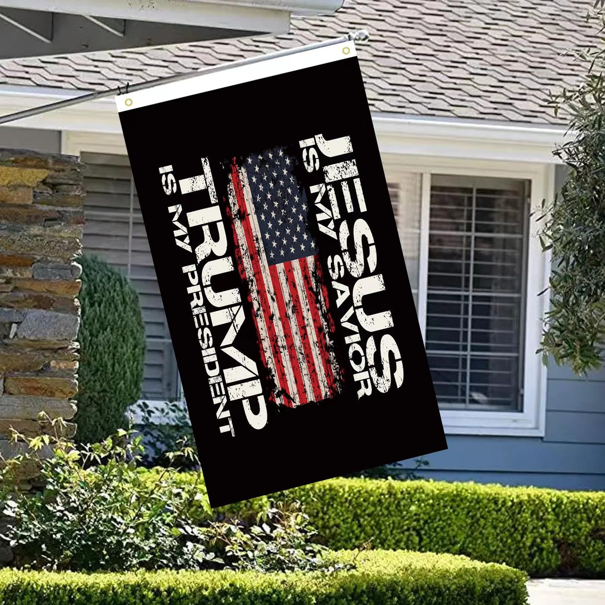 WENWELL Jesus is My Savior Trump is My President flag 3x5 Ft,Donald Trump 2024 Flags Tapestry,Durable and Fade-Resistant,Perfect for Indoor and Outdoor Display