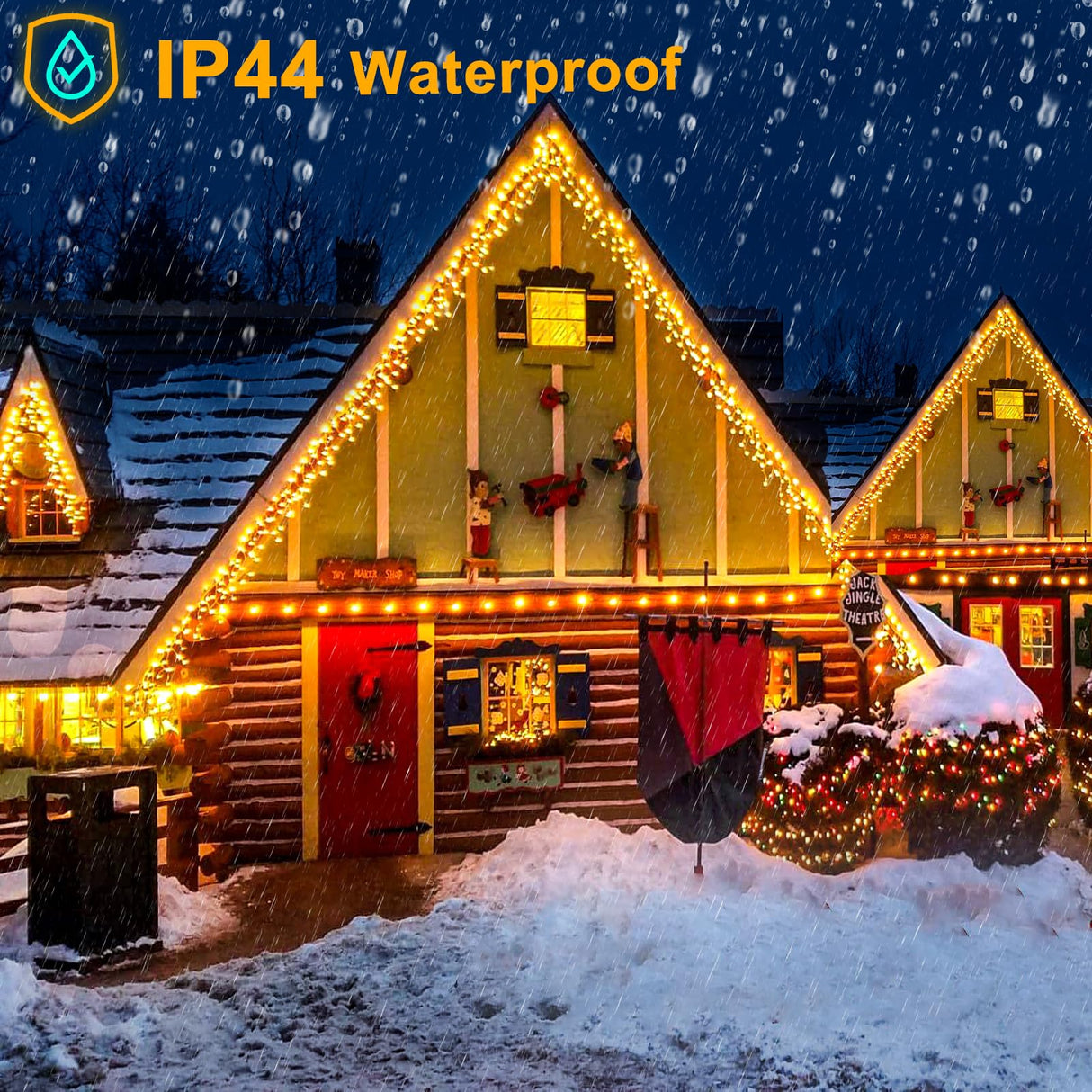 Christmas Icicle Lights Outdoor - 99ft 1216 LED 8 Modes Hanging Dripping Icicle String Lights with 228 Drops, Plug in Waterproof Timer Memory for Home Holiday Yard Wedding Party Indoor, Warm White