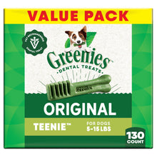 Load image into Gallery viewer, Greenies Veterinarian-Recommended Natural Dental Dog Treats Teenie Size, Original Flavor, 36 oz. Pack, 130 Count