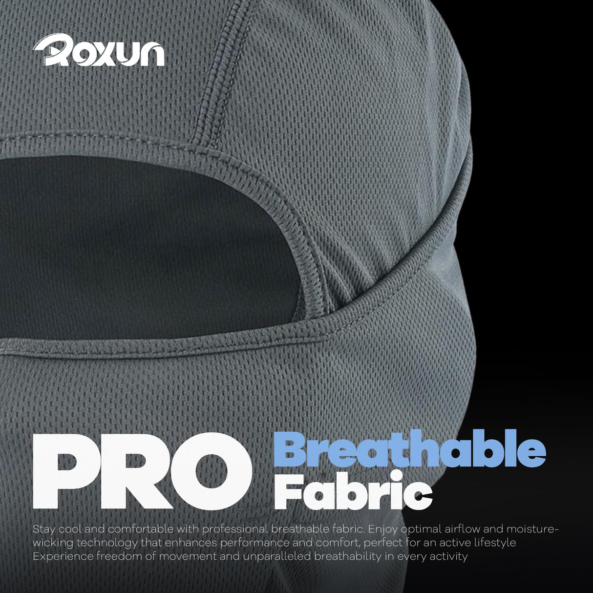 ROXUN Ski Mask Balaclava Shiesty, Motorcycle Summer Cooling Breathable UV Protector for Men/Women Black