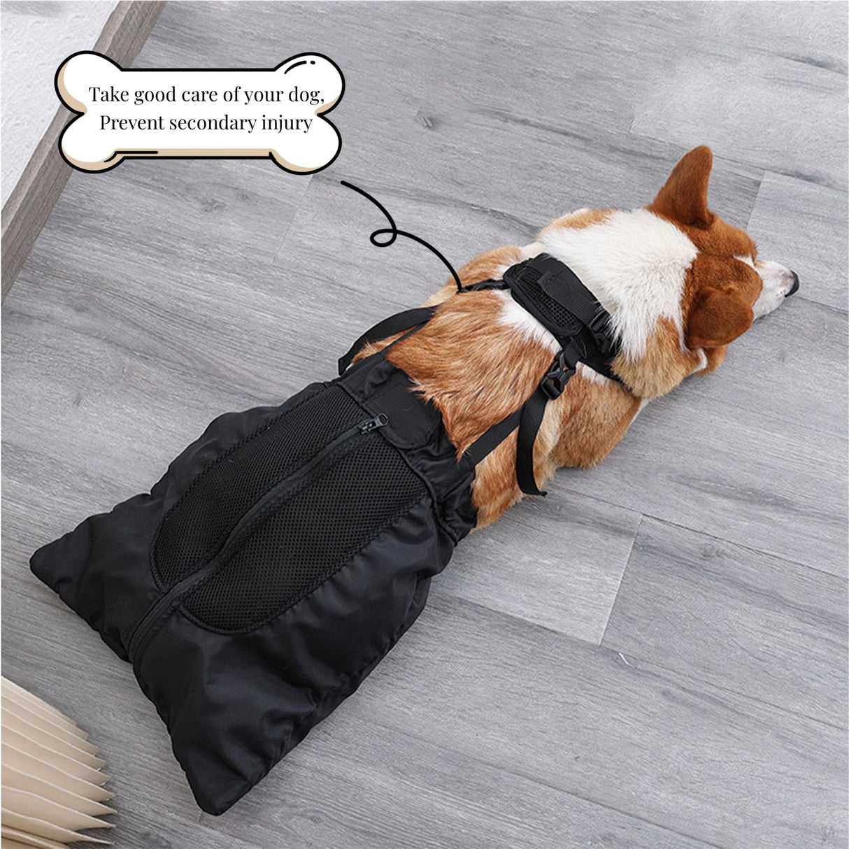 Dog Drag Bag for Paralyzed Rear Legs- Dog Wheelchair Alternative ,Protects Chest and Limbs (Medium)