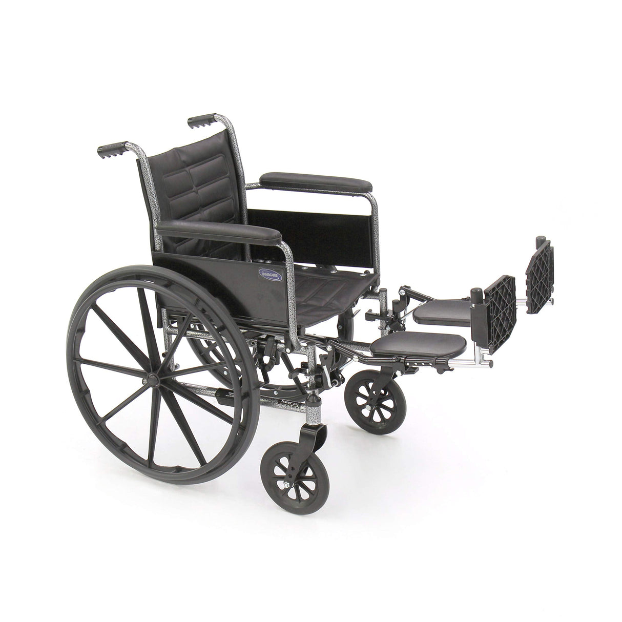 Invacare Wheelchair Legrests, Elevating, Aluminum Footplates, Padded Calf Pads, 1 Pair, T94HAP, Black