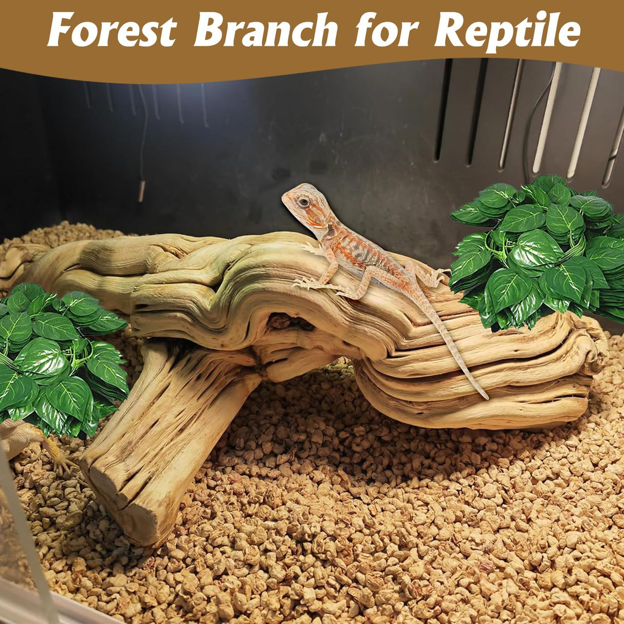 VCEPJH Large Snake Climbing Branch Decor 15.5 in Natural Reptile Wood Cork Log Bearded Dragon Tank Accessories Tree Trunk for Chameleon Gecko Ball Python Frog