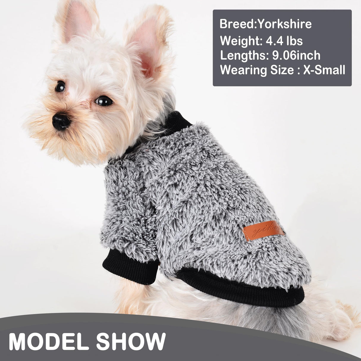 Dog Sweaters for Small Dogs Girl Male Dog, Sweater, Soft Fleece Pet Winter Clothes Boy Girl, Fuzzy Sweatshirts Flannel Jacket Puppy Coat(S, Black)