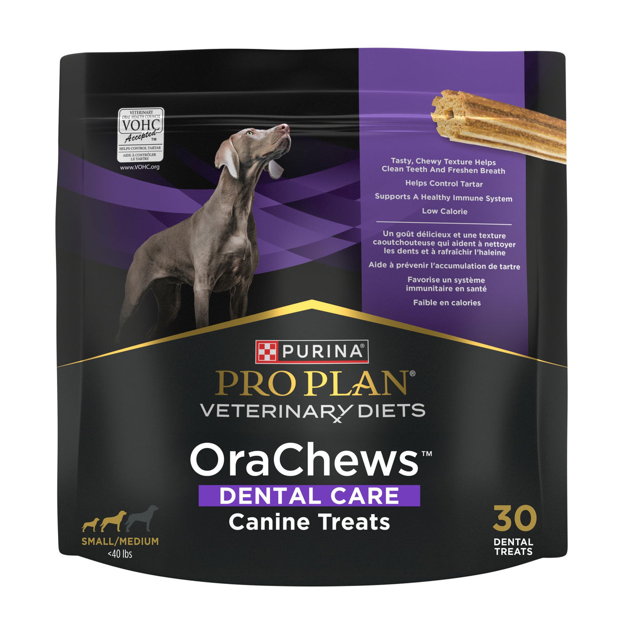 Pro Plan Veterinary Diets Purina OraChews - Small and Medium Breed Dental Chews for Dogs – 30 Treats