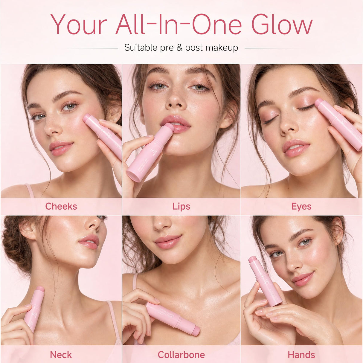 PDRN Pink Collagen Volume Multi Balm Stick, K-Beauty Volufiline Balm with NAD+ & Peptide, Korean Skincare Stick for Face, Neck, Lips and Smile Lines, Collagen Plumping Balm for Dewy Glow (1 PC)