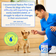 Load image into Gallery viewer, Native Pet Calming Chews for Dogs - Melatonin for Dogs Anxiety Relief - Grain Free All Natural Hemp Calming Treats & L-Theanine Helps Manage Stress & Separation Anxiety - Puppy Sleep Aid - 60 Chews