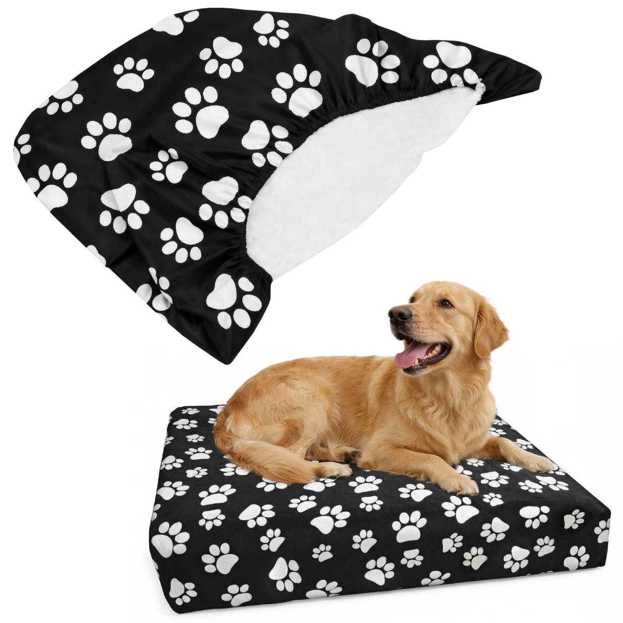 DUKE&LEFTY PetBed Slipcover-Stretch Soft Petbed Cover-Universal-Easy to Remove (Zipper Free)-Navy/Medium