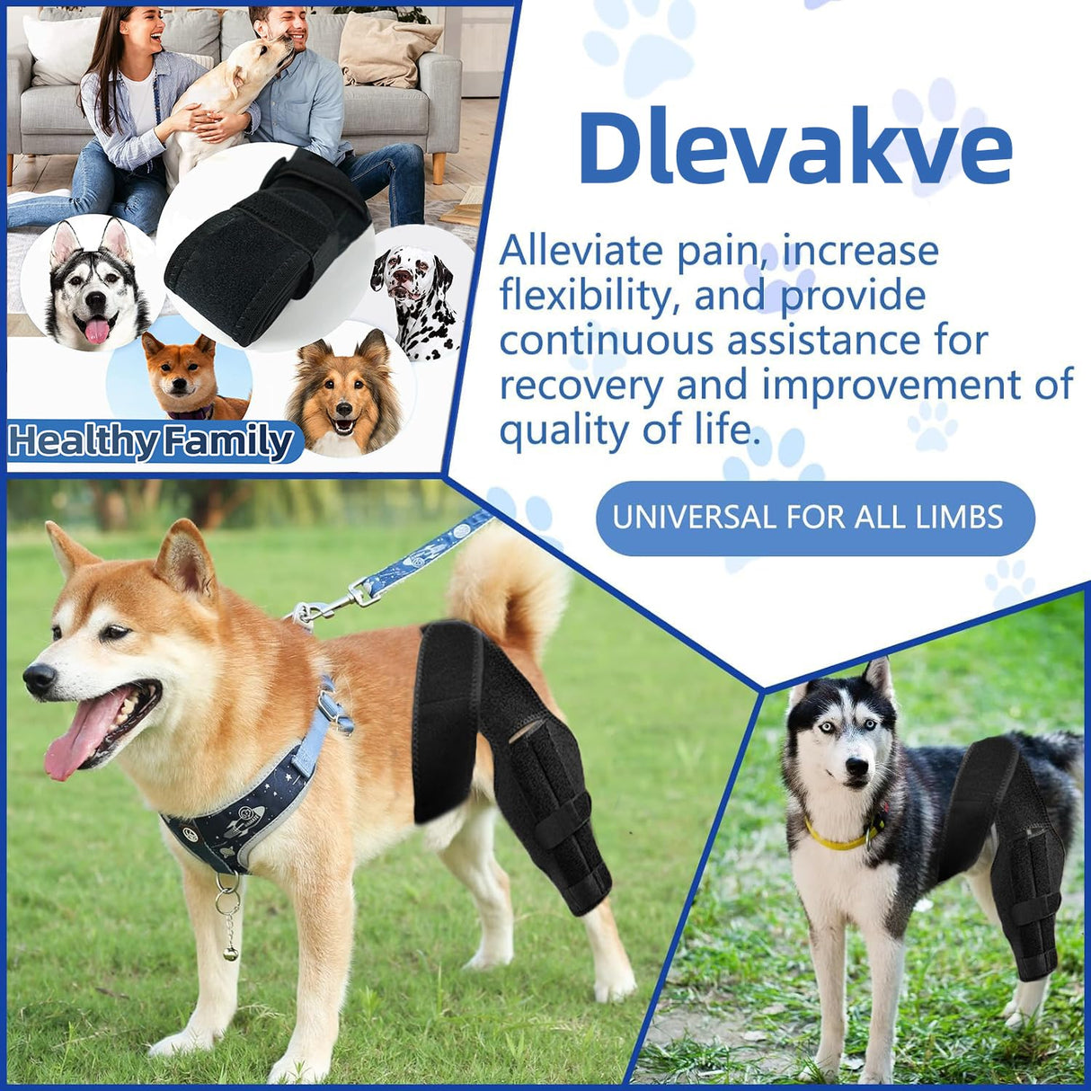 Tinzum L Dog Leg Braces for Back Leg for Support with Cruciate Ligament Injury-Better Recovery with Dog Knee Brace for Torn Acl Hind Leg-Adjustable Hip Dysplasia Dog Acl Brace Hind Leg Rear