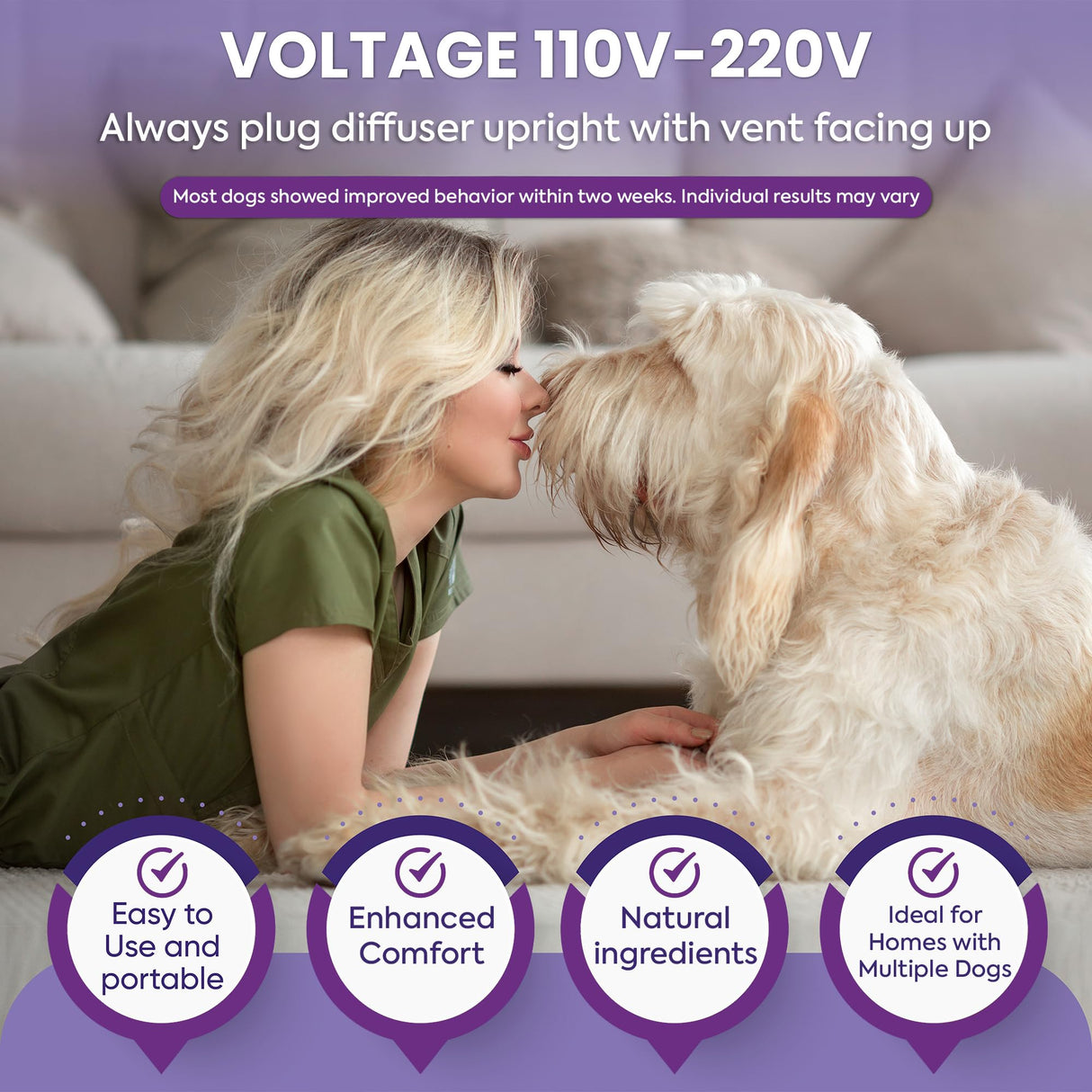 TopSum Calming Diffuser for Dog: 3 Pack Dog Pheromones Calming Diffuser Plug for Stress, Barking, Chewing, Pee Accidents & Separation Behaviors (3 Diffusers + 3 Refills)