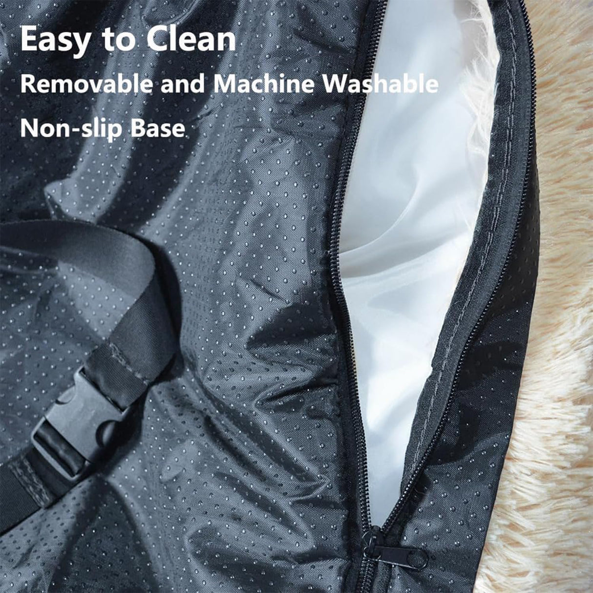 Luxurious Car Bed Travel Safety Kit, Ultra Soft Comfort Calming Dog Bed for Car Seat, Portable Washable Durable Plush Pet Cushion for Small Medium Dogs Cats (Dark Gray,23.6 * 27.5in)