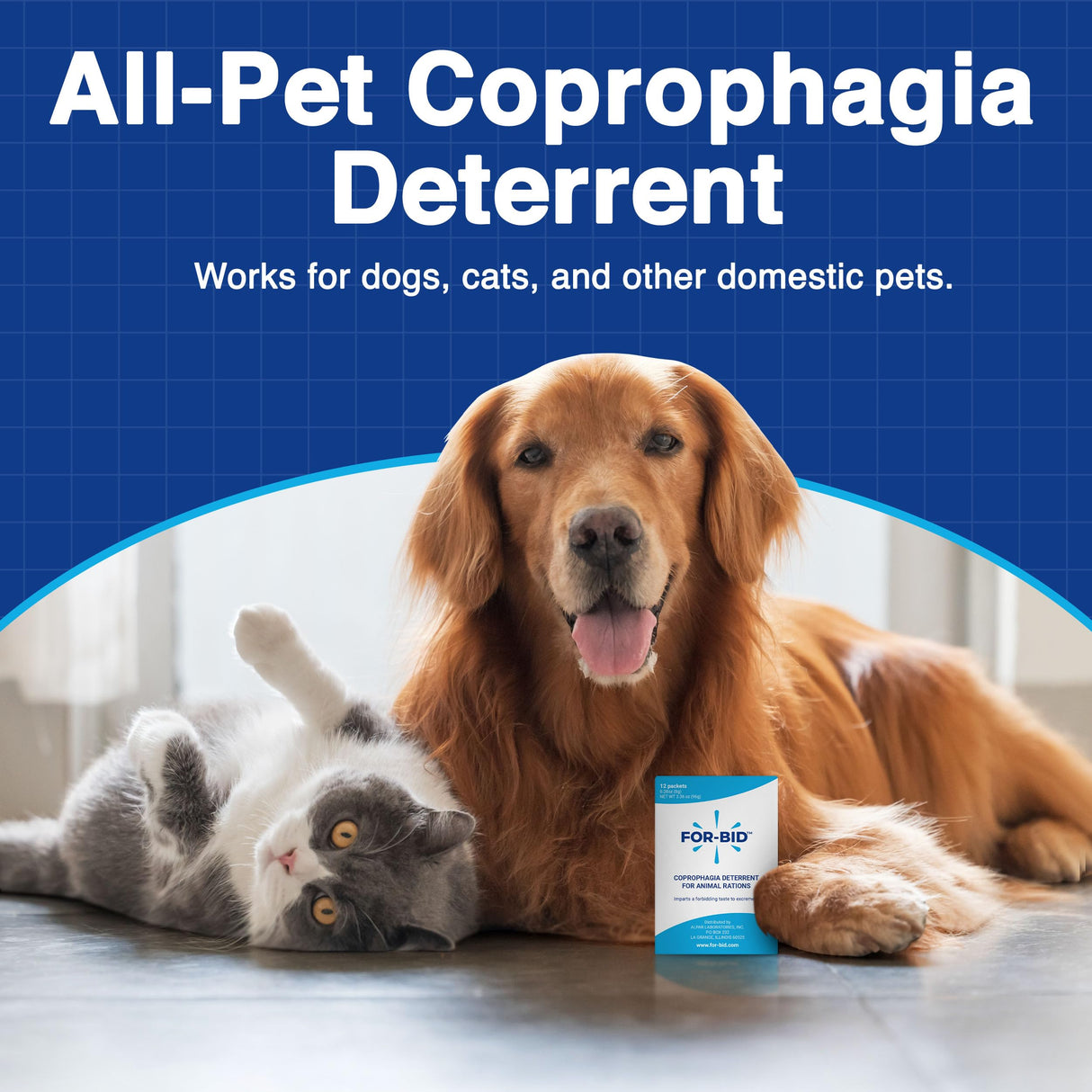 For-Bid Stool Eating Deterrent for Dogs & Cats – Vet-Recommended Coprophagia Deterrent for Dogs for 50+ Years – Effective, Pet Safe, Helps Reduce Odors & Won't Alter Food Taste – Made in The USA