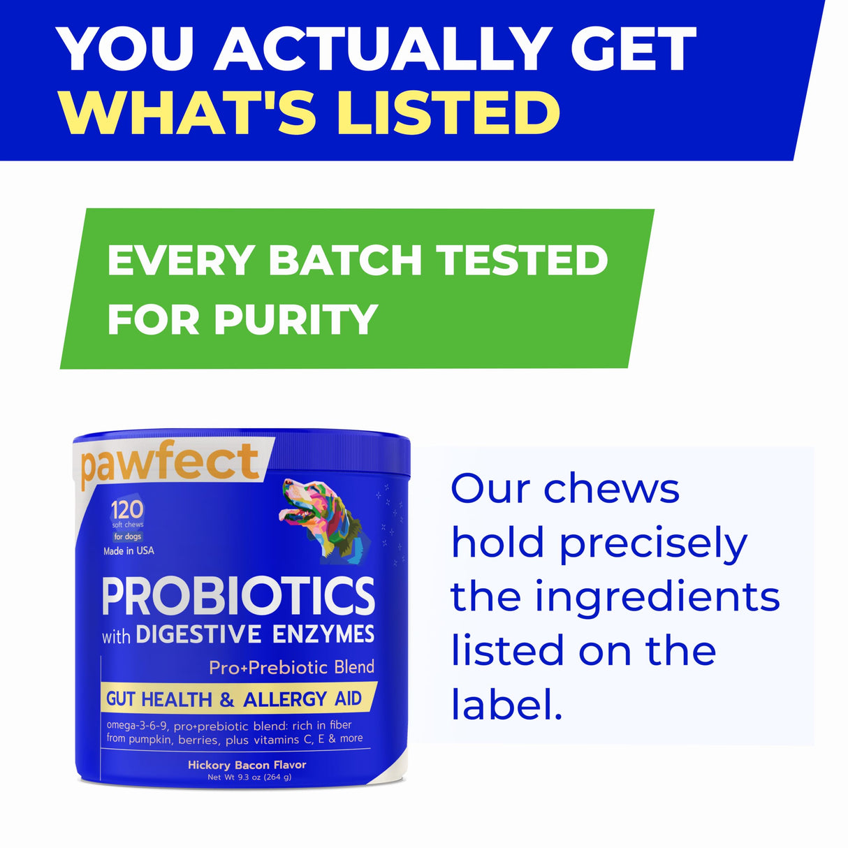 PAWFECTCHEW Pet Probiotics for Dogs & Digestive Enzymes for Dogs | Gut Health & Digestive Function Support | Pumpkin & Omega | Prebiotic Supplement Chews